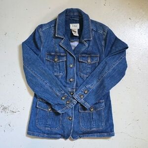 Y2K L.L. Bean Stretch Blue Jean Jacket Size Small